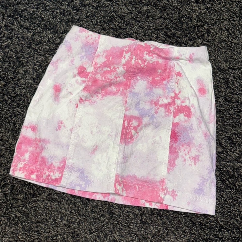Tie dye denim skirt